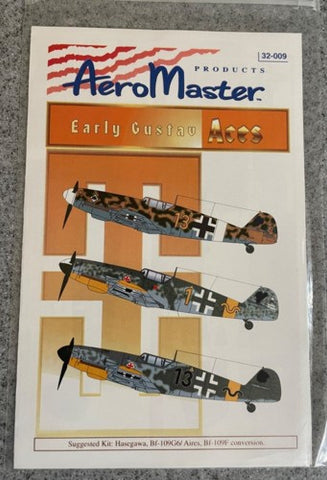 Aeromaster Decals 1/32 Bf-109 Early Gustav Aces AM32009 Hasegawa, Revell, etc
