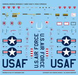 Caracal 1/48 decal Air Force F-104 Starfighter Test & Drone Zippers - CD48233