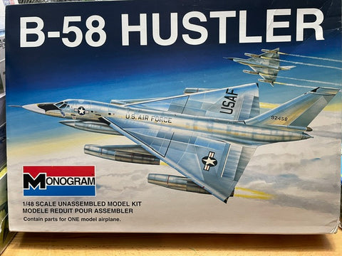 Monogram 1/48 scale B-58 Hustler aircraft kit - 85-5704