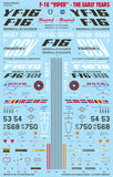 Caracal Models 1/48 decals F-16 Viper - The Early Years- CD48160