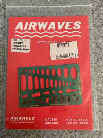Airways AW8029 Photoetched Scribing Template Set - Ovalls & Ellipses