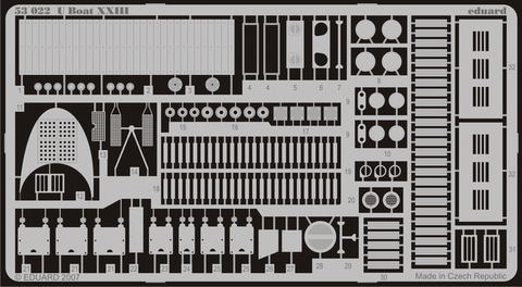 Eduard 1/72 photoetch detail for U-boat XXIII - Special Navy - 53022
