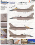TwoBobs 1/48 scale F-16A/B/C/D Stencil Data decal sheet - 48-083