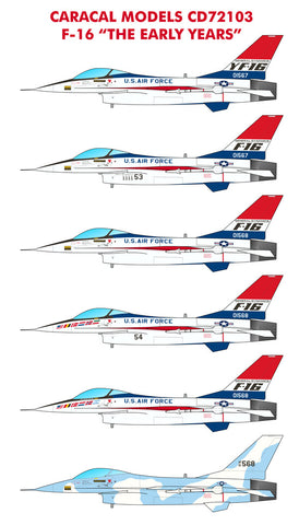 Caracal 1/72 scale decals F-16 Viper The Early Years - CD72103