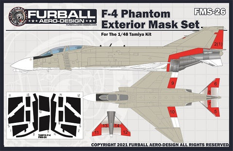 Furball 1/48 scale F-4 Phantom Exterior Vinyl Mask Set for Tamiya - FMS-026