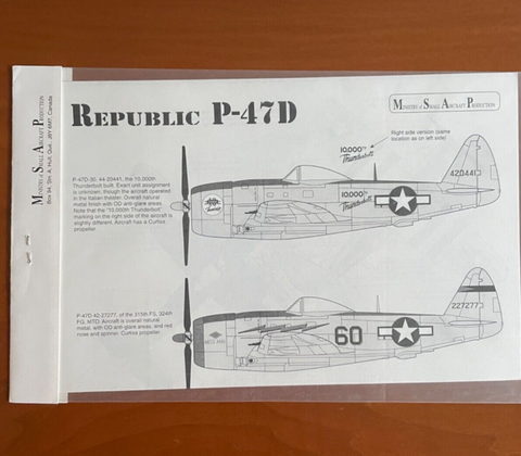 MSAP Decals 1:48 #4815 P-47 D Thunderbolt Tamiya Hasegawa etc