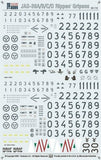 TwoBobs 1/48 scale JAS-39A/B/C/D Rippen' Gripens decal sheet - 48-118