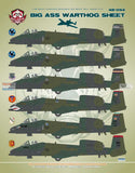 Bullseye 1/48 Decals 48054 A-10A Thunderbolt II Big Ass Warthog Sheet for GWH