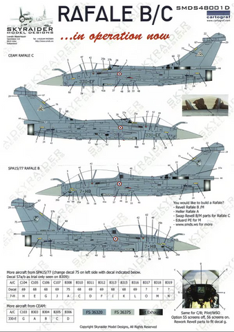 Skyraider 1/48 decals Rafale B/C in Opration Now - SMDS48001D