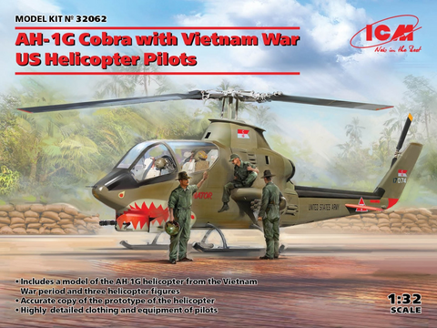 ICM Models 1/32 scale AH-1G with Vietnam War US Helicopter Pilots kit - 32062