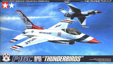 Tamiya 1/48 Scale F-16 C Block 32/52 "Thunderbirds"- kit No. 61102