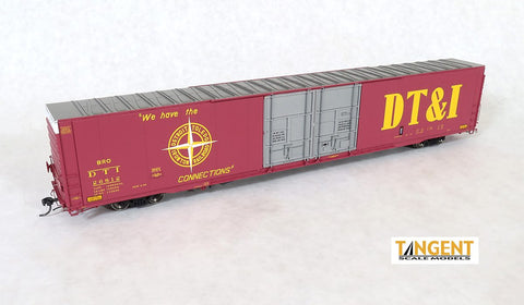Tangent HO 25046-01 DT&I Del. 1970 Magenta 86′ DPD Box Car Rd# 26812