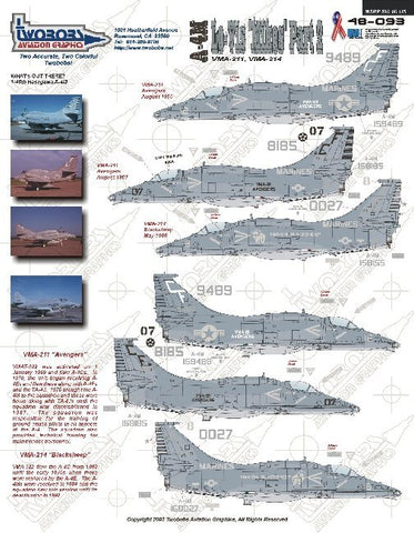 TwoBobs 1/48 scale A-4M Lo-Vis Mikes Part II decal sheet - 48-093