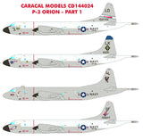 Caracal 1/144 decal US Navy P-3 Orion Pt 1 for ARII or X-Scale kits - CD144024
