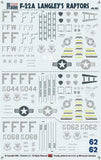 TwoBobs 1/48 scale F-22A Langley's Raptors decal sheet - 48-123