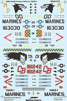 SuperScale 1:48 Decals EA-6B Prowlers VMAQ-1 and VMAQ-3 - MS481255
