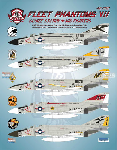 Bullseye Model Aviation 1/48 Decals 48032 - F-4J Phantom II Fleet Phantoms