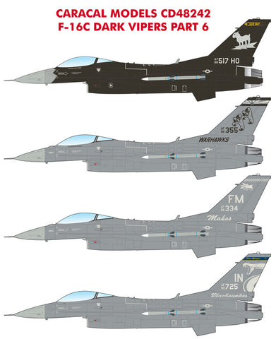 Caracal 1/48 decals F-16C Dark Vipers Part 6 - CD48242