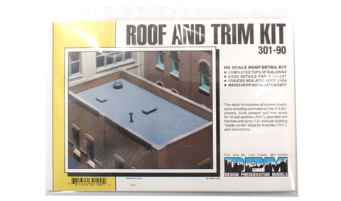 Design Preservation Models HO Scale Modular Building Sys. Roof & Trim Kit 301-90