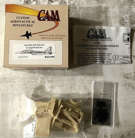 CAM 1/32 Scale resin MiG-29A Fulcrum Cockpit Detail Set for Revell - R32-009