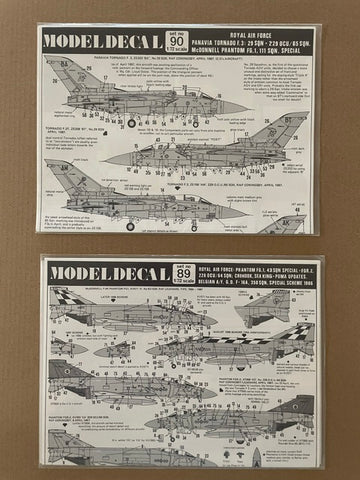 Model Decal 1/72 RAF Phantom and Tornadoes decals - #89 & #90