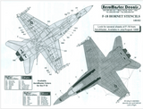 Aeromaster 1/48 scale F-18 Hornet Stencils decal sheet - 148-022
