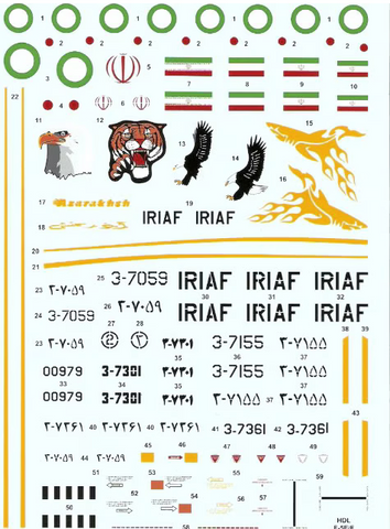 Hi-Decal Line 1/48 decal set for F-5E/F Tiger II / Azarakhsh - 48-016