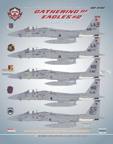 Bullseye 1/48 Decals for F-15A F-15C Eagle Gathering of Eagles #2 48046 for GWH