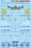 Caracal 1/72 decals Air Force & Navy F-104 Test & Drone Zippers - CD72155