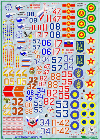 Begemot 1/48 decals for Su-27 Flanker family part 2 - 48-005
