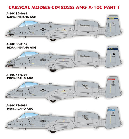 Caracal 1/48 decal ANG A-10C Warthog Part 1 - CD48028