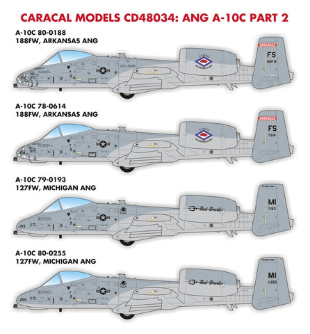 Caracal 1/48 decal ANG A-10C Warthog Part 2 - CD48034