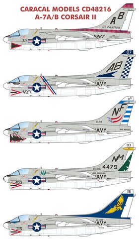 Caracal 1/48 decal CD48216 - A-7A/B Corsair II for HobbyBoss