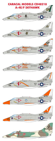 Caracal 1/48 decal CD48218 - A-4E/F Skyhawk for Hasegawa