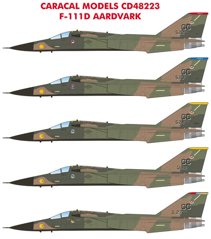 Caracal 1/48 decal CD48223 - F-111D Aardvark