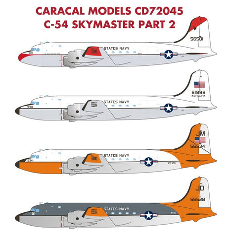 Caracal 1/72 decal CD72045 C-54 Skymaster Part 2