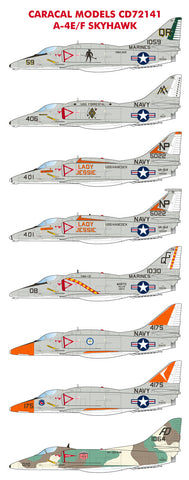 Caracal 1/72 decal CD72141 -  A-4E/F Skyhawk for Hobby 2000/Fujimi kits