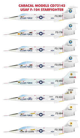 Caracal 1/72 decal CD72142 - US Air Force F-104A/C Starfighter