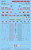 Caracal 1/72 decal CD72143 Aggressors Now and Then F-35A, F-16C, MiG-21 &23