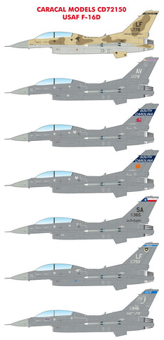 Caracal 1/72 decal CD72150 -  US Air Force F-16D Viper