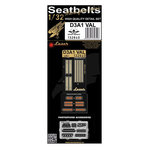 HGW 1/32 scale D3A1 VAL aircraft textile seatbelts - 132640