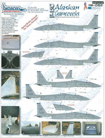 TwoBobs 1/48 scale decals F-15C Alaskan Gamecocks - 48-052