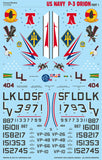 Caracal 1/72 decal US Navy P-3 Orion - Part 1 markings for Hasegawa - CD72090