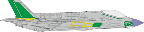 Eduard 1/72 scale F-35A RAM panels early paint mask for Tamiya - CX654