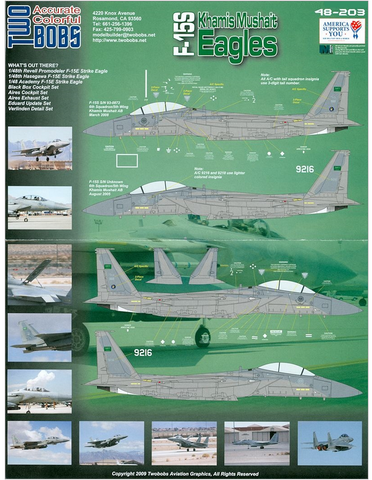 TwoBobs 1/48 scale F-15S Khamis Mushait Eagles decal sheet - 48-203