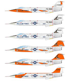 Caracal 1/48 decal Air Force F-104 Starfighter Test & Drone Zippers - CD48233