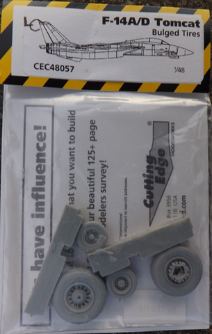 Cutting Edge 1/48 scale resin F-14A/D Tomcat Bulged Tires - CEC 48057