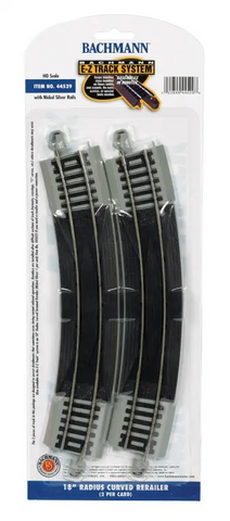 Bachmann 44529 EZ-Track 18" Radius Curved Rerailer HO Scale Steel Alloy