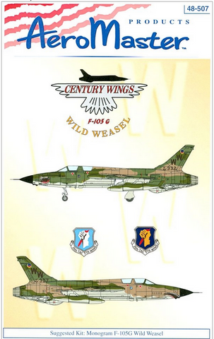 Aeromaster 1/48 scale F-105G Wild Weasel Century Wings in Color decals - 48-507