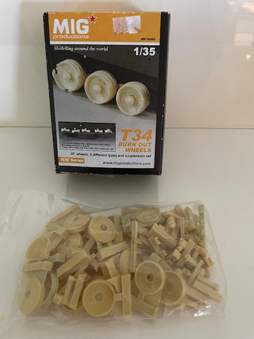 MiG Productions 1/35 resin T34 Burn Out Wheels - MP35-053